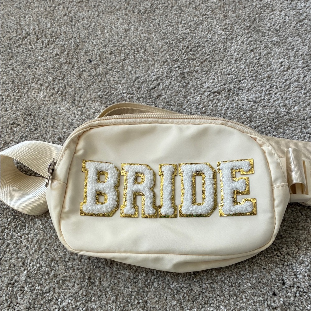 Bride Embroidered Cream Bridal Waist Bag